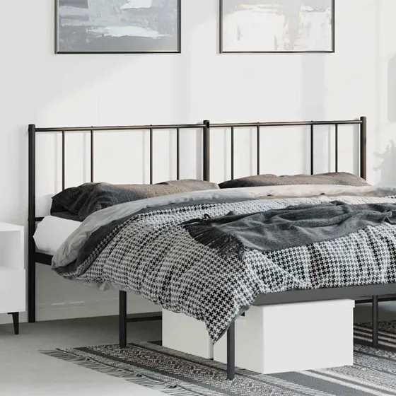 vidaXL sengegavl 180 cm metal sort