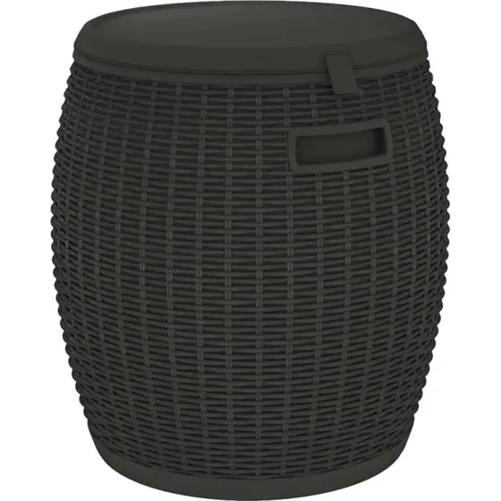 vidaXL 4-i-1 opbevaringskasse til haven, polypropylen sort