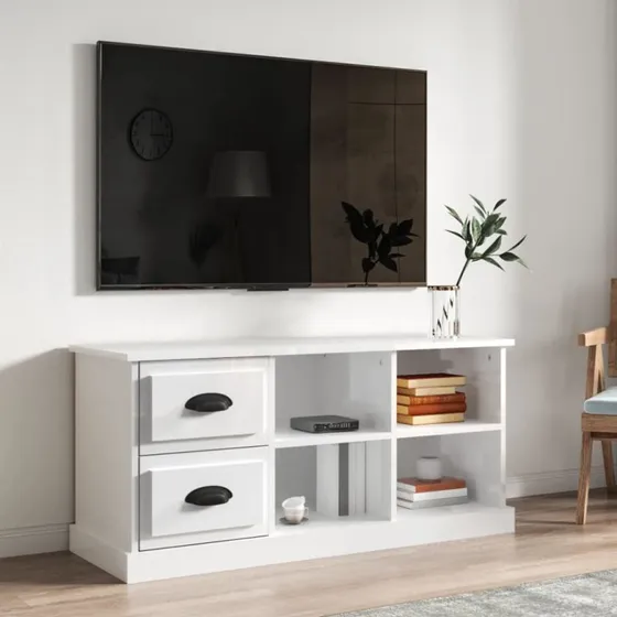 vidaXL TV-bord 102x35,5x47,5 cm hvid højglans