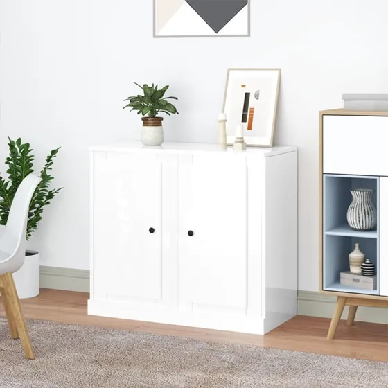 vidaXL skænk 2 stk. 37,5x35,5x67,5 cm hvid højglans
