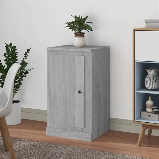 vidaXL skænk 37,5x35,5x67,5 cm grå Sonoma-eg
