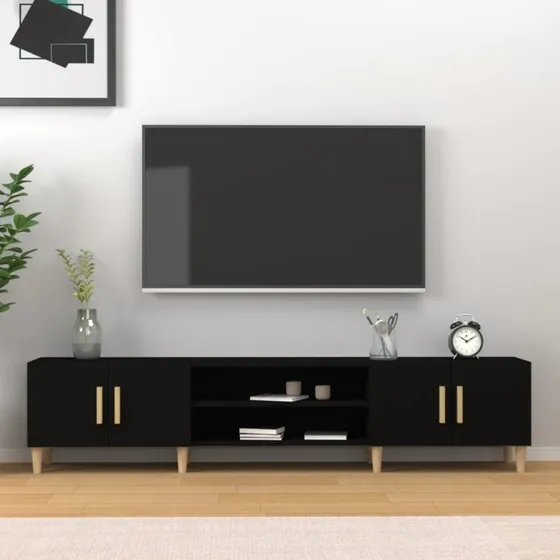 vidaXL TV-bord 180x31,5x40 cm konstrueret træ, sort