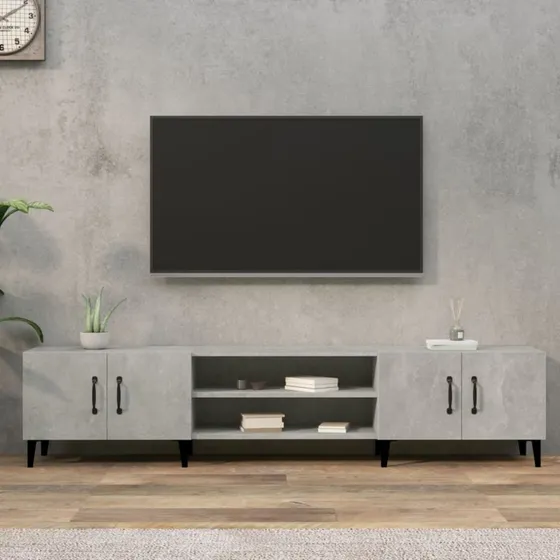 vidaXL TV-bord 180x31,5x40 cm konstrueret træ betongrå