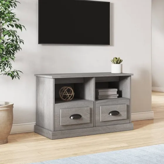 vidaXL TV-bord 80x35x50 cm, grå sonoma-eg