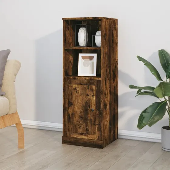 Skab 36x35,5x103,5 cm konstrueret træ, røget eg