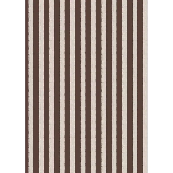 Papirrulle tekstil-look med brune striber 5 m