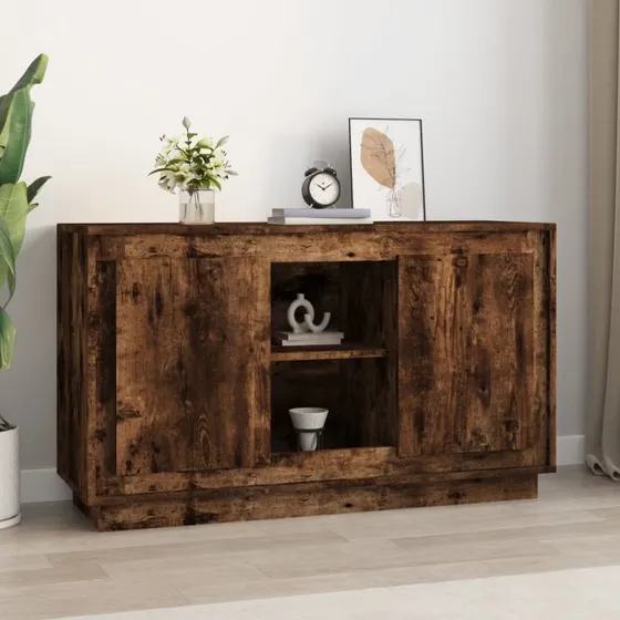 vidaXL skænk 102x35x60 cm konstrueret træ, røget egetræs