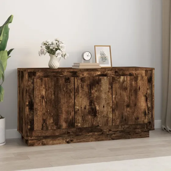 vidaXL skænk 102x35x55 cm konstrueret træ - røget egetræsfarve