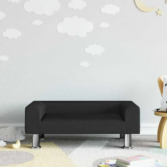 vidaXL børnesofa 70x45x26,5 cm fløjl sort
