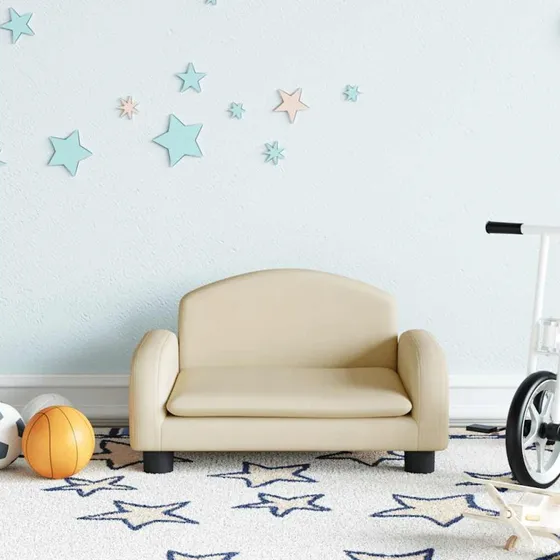 vidaXL børnesofa stof creme 50x40x30 cm