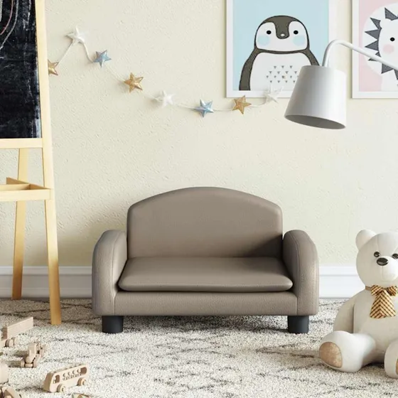 vidaXL børnesofa 50x40x30 cm kunstlæder cappuccino