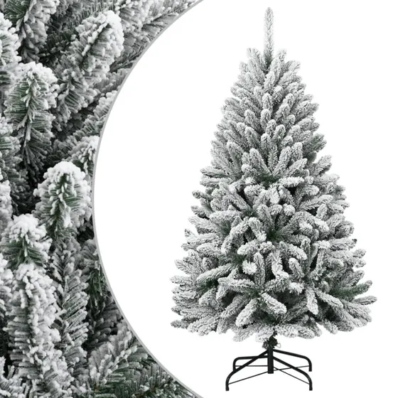 vidaXL kunstigt juletræ med sne 150 cm, hængslet