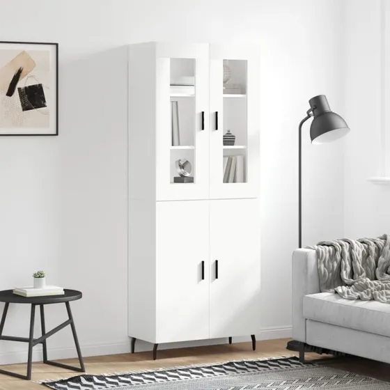 vidaXL højskab 69,5x34x180 cm konstrueret træ hvid