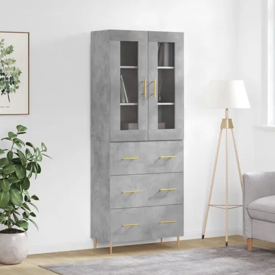 vidaXL hjskab 69,5x34x180 cm konstrueret tr betongr