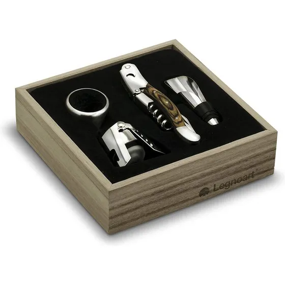 Legnoart vinsæt med træhåndtag, skænkeprop og champagneprop