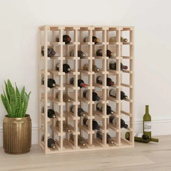vidaXL vinreol 70x33x94 cm i massivt fyrretræ (48 flasker)