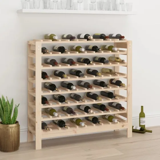 vidaXL vinreol i massivt fyrretræ 109,5x30x107,5 cm
