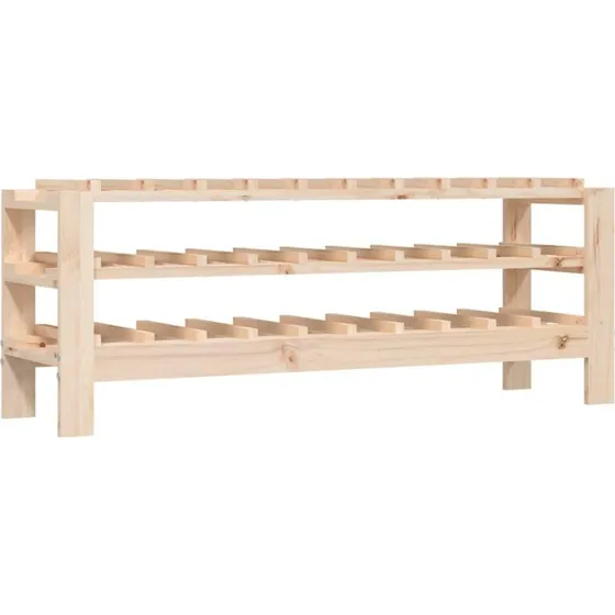 vidaXL vinreol i massivt fyrretræ 109,5x30x42 cm (30 flasker)
