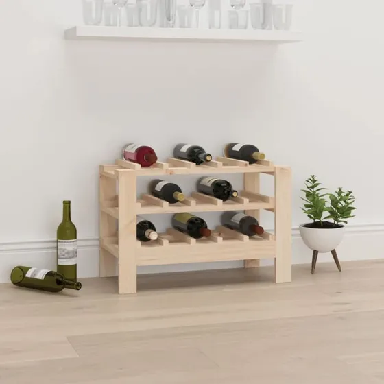 vidaXL vinreol 61,5 x 30 x 42 cm i massivt fyrretræ