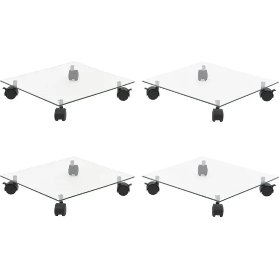 vidaXL plantevogne 4 stk. 35x35 cm firkantet hærdet glas