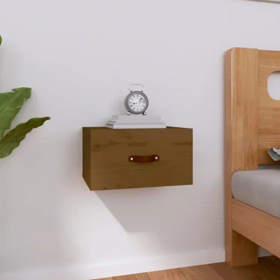 vidaXL væghængt sengebord 40x29,5x22 cm brun