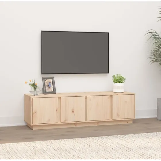 vidaXL tv-bord 140x40x40 cm massivt fyrretræ natur