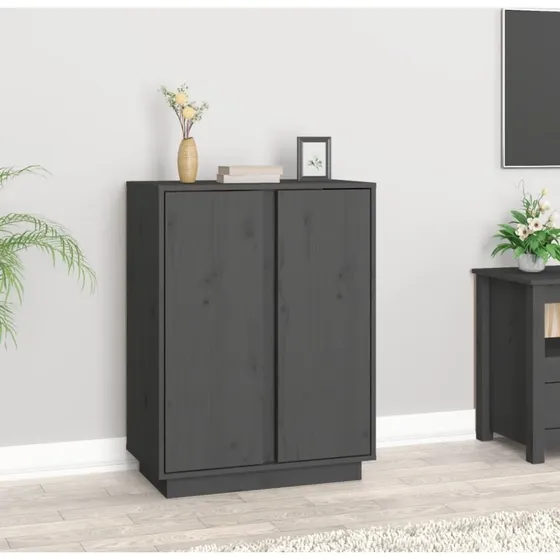 vidaXL sknk 60x35x80 cm, massivt fyrretr, gr