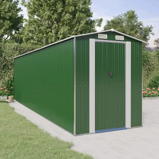 vidaXL haveskur 192 x 689 x 223 cm galvaniseret stål, grøn