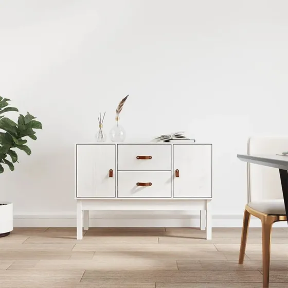 vidaXL sknk 110x40x78 cm massivt fyrretr hvid