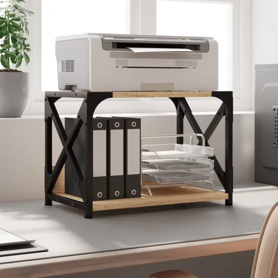 vidaXL printerstativ 2 hylder 44x26x31,5 cm sonoma-eg