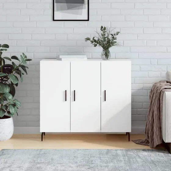 vidaXL skab 90x34x80 cm konstrueret tr hvid