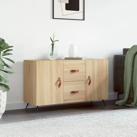 vidaXL skænk 100x36x60 cm sonoma-eg med metalben