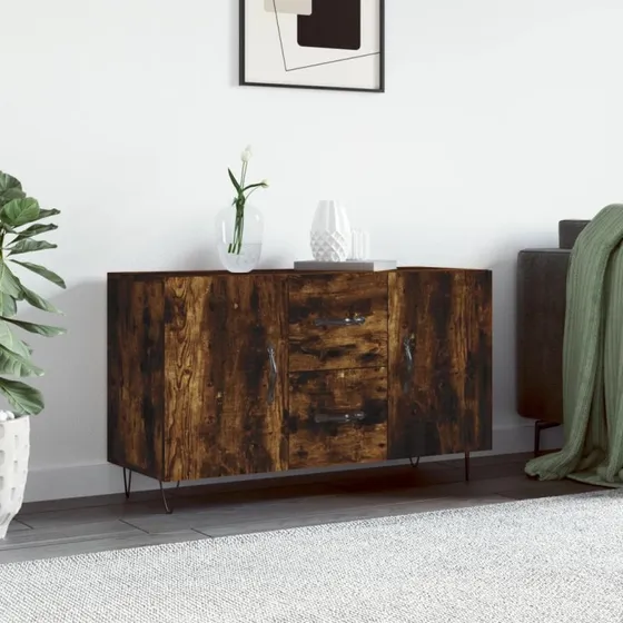 vidaXL skænk 100x36x60 cm – røget egetræ med metalben