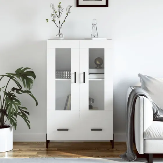 vidaXL skab 69,5x31x115 cm hvid, konstrueret træ