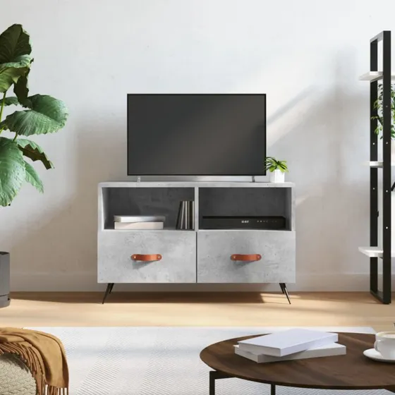 vidaXL tv-bord 80x36x50 cm konstrueret træ - betongrå