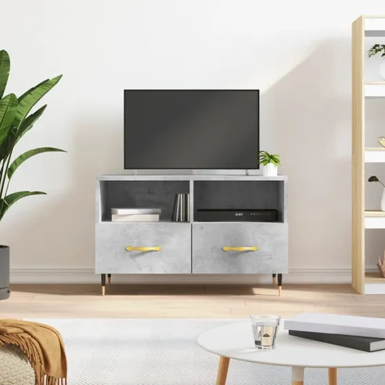 vidaXL TV-bord 80x36x50 cm konstrueret træ - betongrå