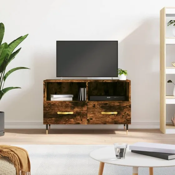vidaXL TV-bord 80x36x50 cm - konstrueret træ, røget eg