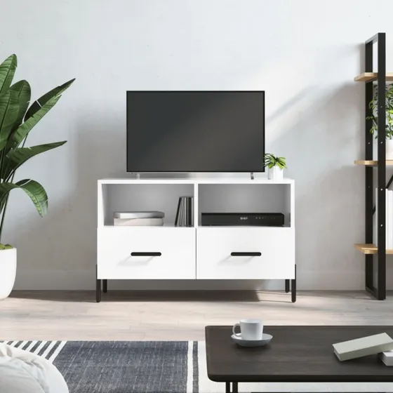 vidaXL TV-bord 80x36x50 cm hvid højglans