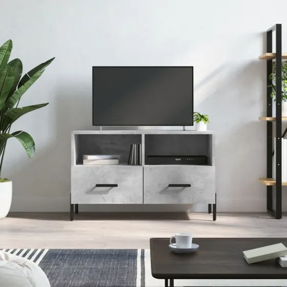 vidaXL TV-bord 80x36x50 cm konstrueret træ, betongrå