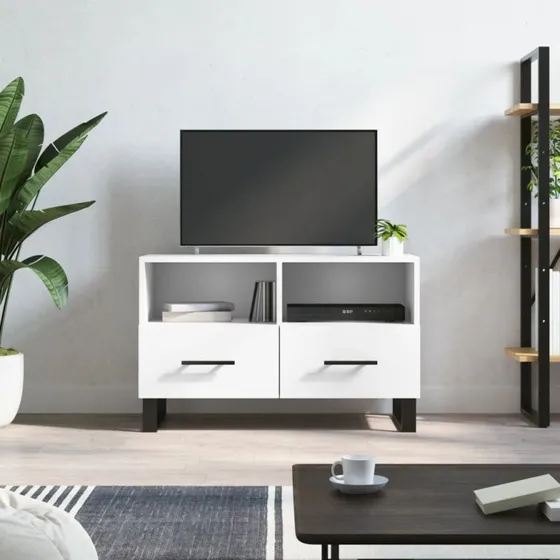 vidaXL tv-bord 80x36x50 cm konstrueret træ hvid