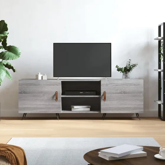 vidaXL TV-bord 150x30x50 cm grå Sonoma-eg