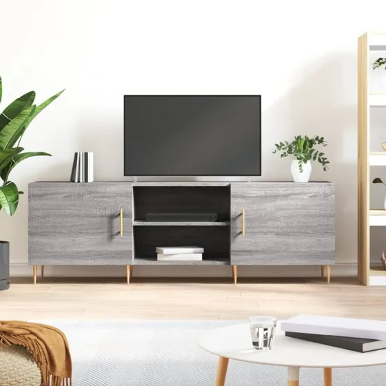 vidaXL TV-bord 150x30x50 cm, grå Sonoma-eg