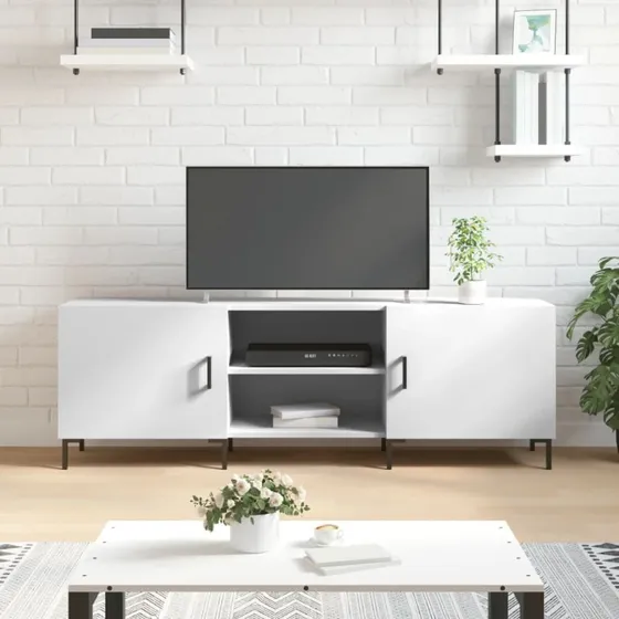 vidaXL TV-bord 150x30x50 cm hvid - konstrueret træ