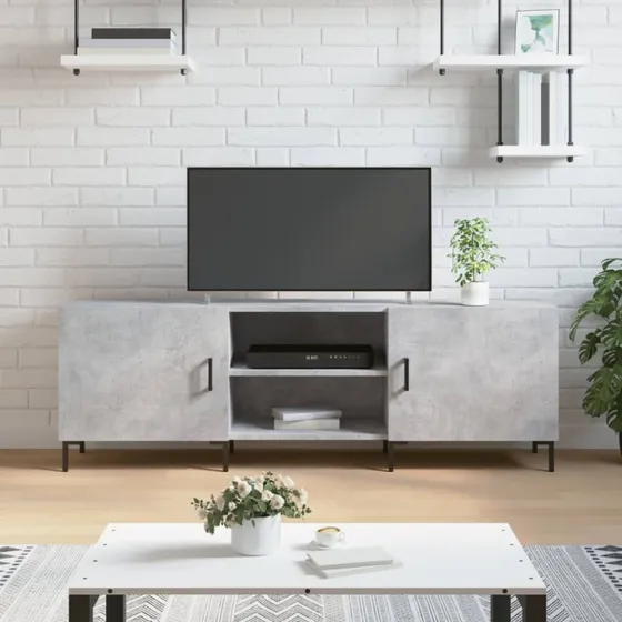 vidaXL TV-bord 150x30x50 cm konstrueret træ, betongrå