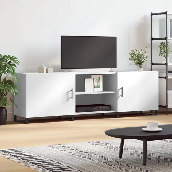vidaXL TV-bord 150x30x50 cm konstrueret træ hvid