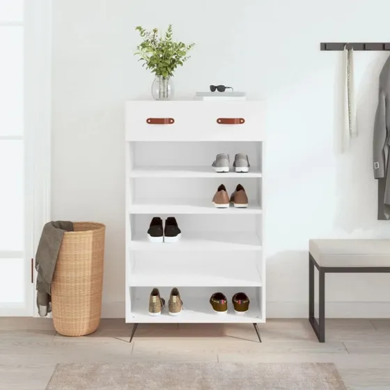 vidaXL skoreol 60x35x105 cm konstrueret træ, hvid