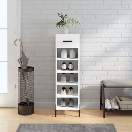 vidaXL skoreol 30x35x105 cm konstrueret træ hvid