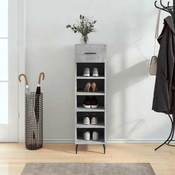 vidaXL Skoreol 30x35x105 cm konstrueret træ - Betongrå