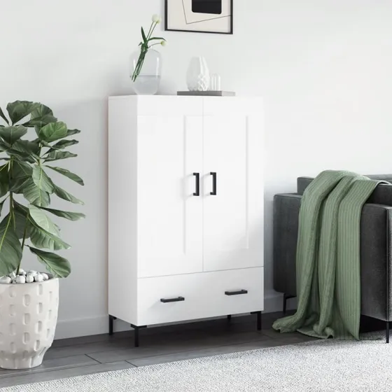 vidaXL højskab 69,5x31x115 cm konstrueret træ hvid