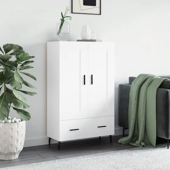 vidaXL Højskab 69,5x31x115 cm hvid, konstrueret træ